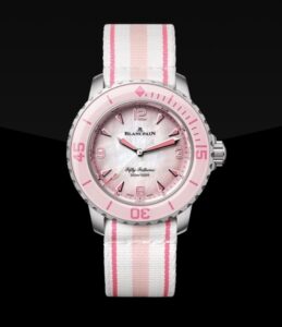 Front view of Blancpain Fifty Fathoms Automatique 5007 12B44R NAFA showcasing NATO strap